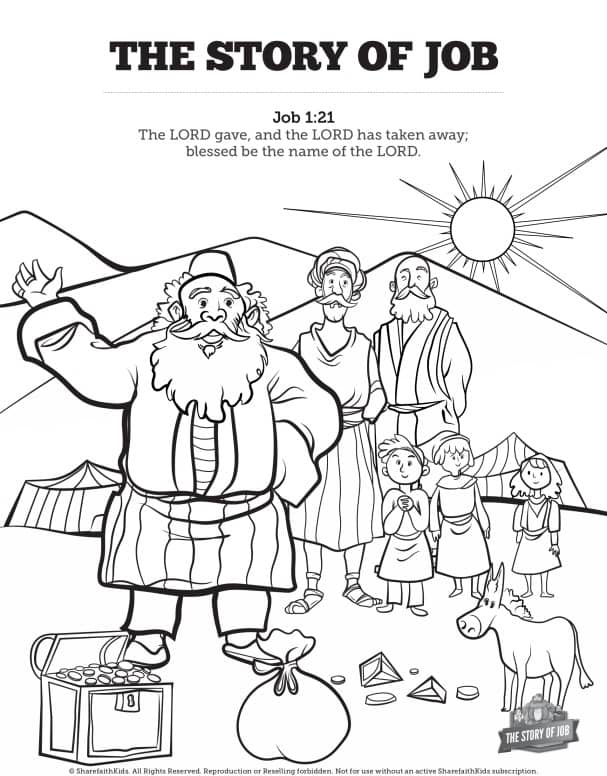 The Story of Job Coloring Sunday School Activities