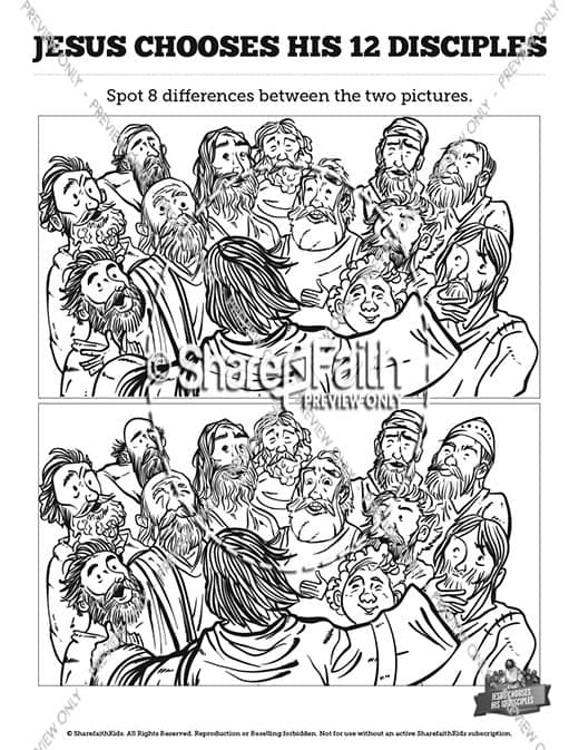 Jesus Chooses His 12 Disciples Kids Spot The Difference