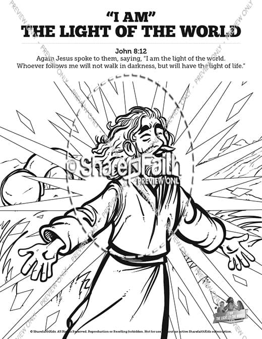 light of the world bible coloring pages