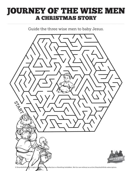 Matthew 2 Journey of the Wise Men: The Magi Christmas Story Bible Mazes