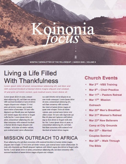 Journey With Christ Church Newsletter