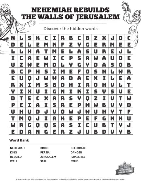 ShareFaith Media Book Of Nehemiah Bible Word Search Puzzles sharefaith-media-book-of-nehemiah-bible-word-search-puzzles