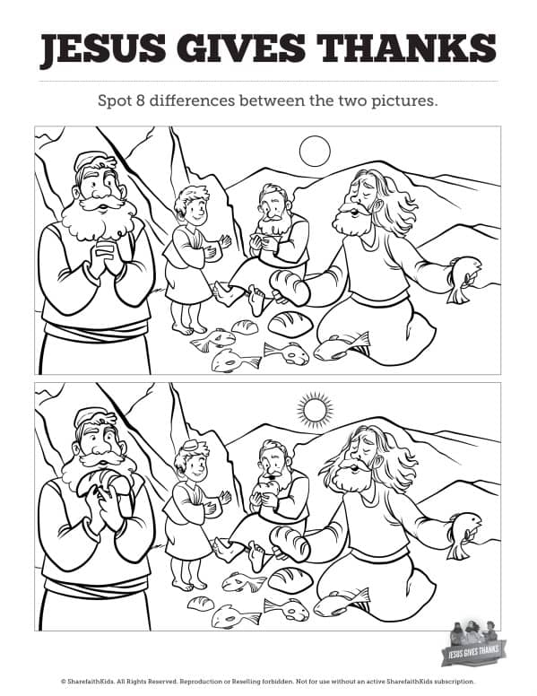 Matthew 11 Jesus Gives Thanks Kids Spot the Differences