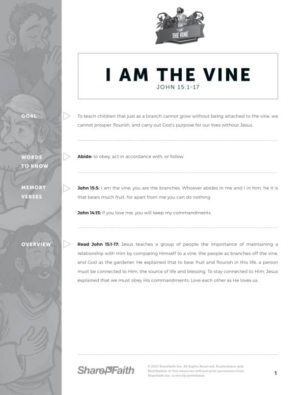 John 15 I Am The Vine Curriculum