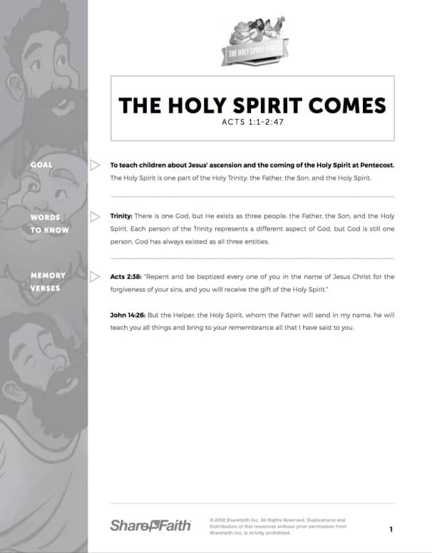 Acts 2 The Holy Spirit Comes Curriculum