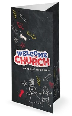 Back To School Chalkboard Art Church Trifold Bulletin