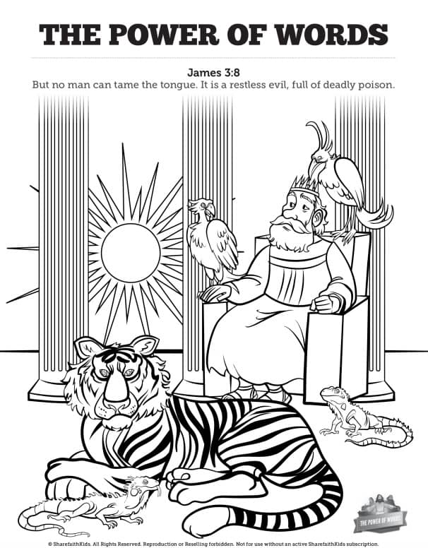 James 3 The Power of Words Sunday School Coloring Pages