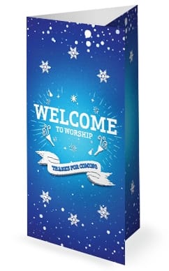 Happy New Year Winter Church Trifold Bulletin