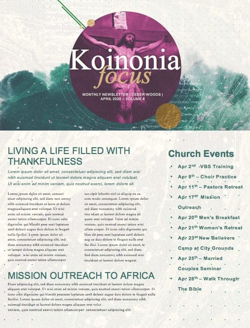 Good Friday Church Service Newsletter