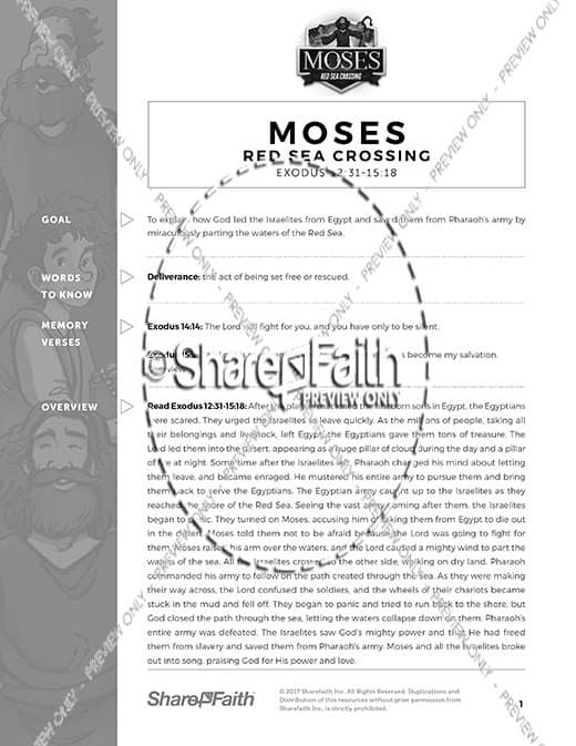 Exodus 12 Moses and The Red Sea Crossing Curriculum