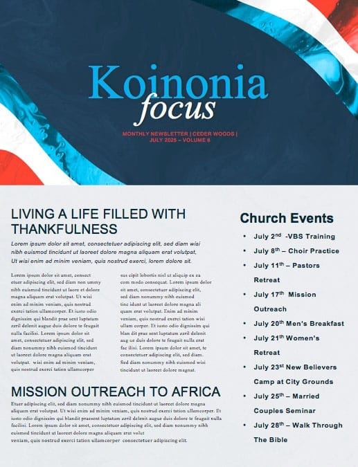 Independence Day Freedom Church Newsletter