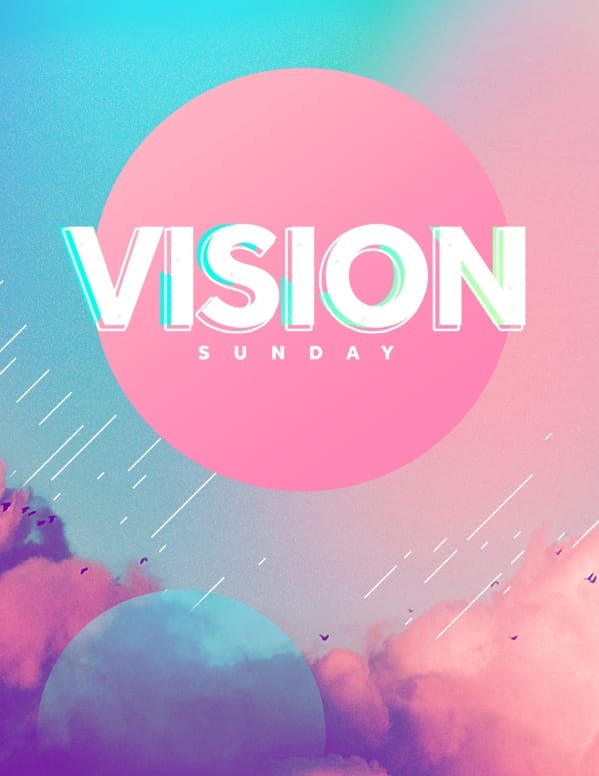 Vision Sunday Bright and Colorful Church Service Flyer
