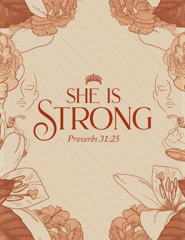 She Is Strong Church Flyer