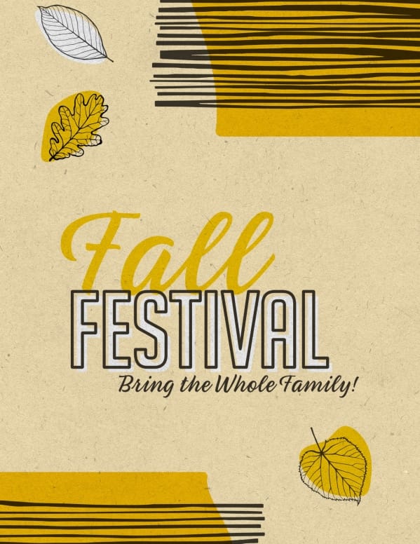 Fall Festival Leaves Church Flyer