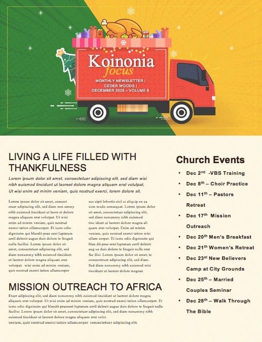 Holiday Food Drive Truck Newsletter
