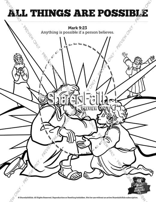 Mark 9 All Things Are Possible Sunday School Coloring Pages