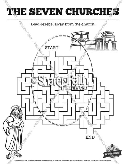 Revelation 2 3 The Seven Churches Bible Mazes – ShareFaith Media