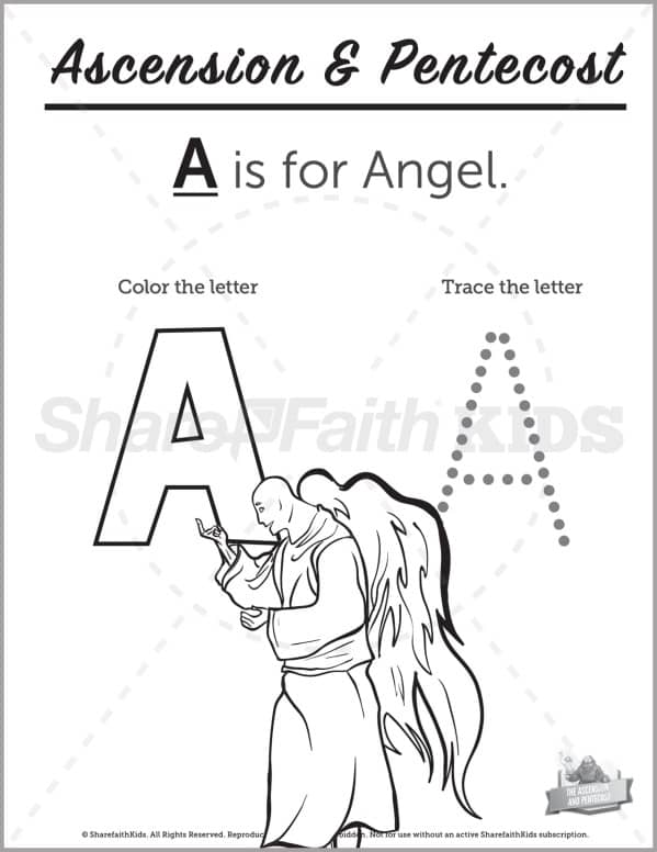 Acts 2 The Ascension and Pentecost Preschool Letter Coloring