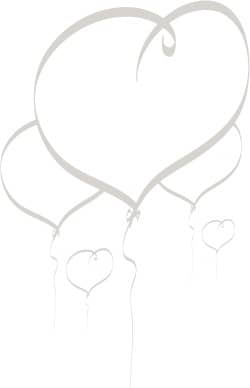 heart balloons clipart black and white