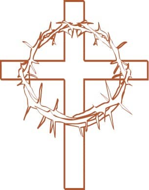 Crown of Thorns with Cross Outline
