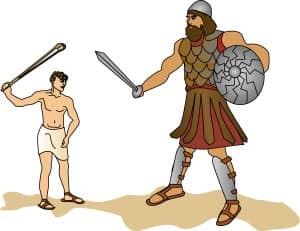 David Slays Goliath With a Stone