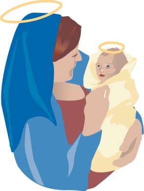 Baby Jesus is Swaddled by Mary