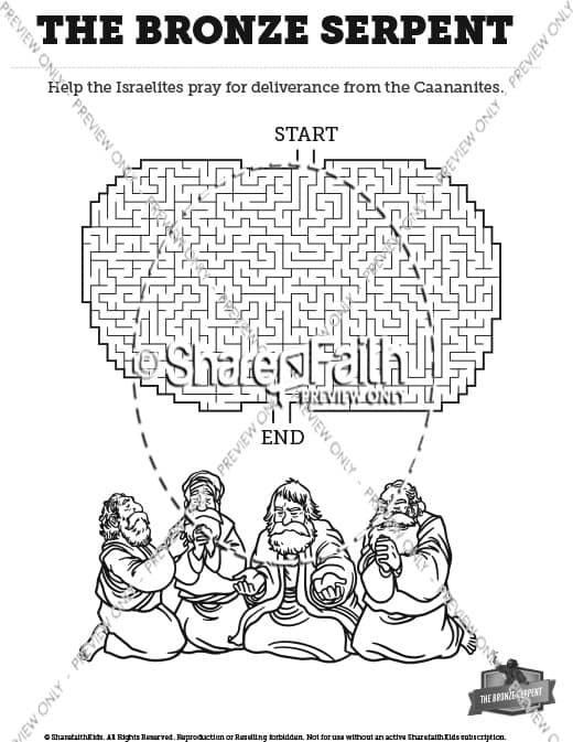 Numbers 21 The Bronze Serpent Bible Mazes ShareFaith Media
