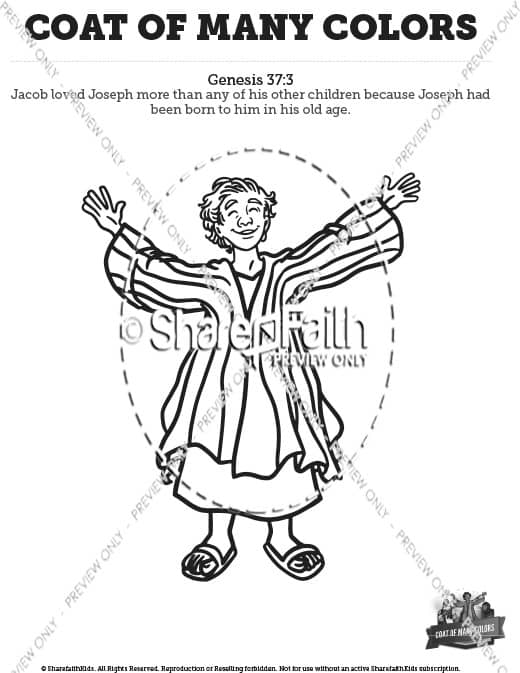 Genesis 37 Coat of Many Colors: Coloring Pages