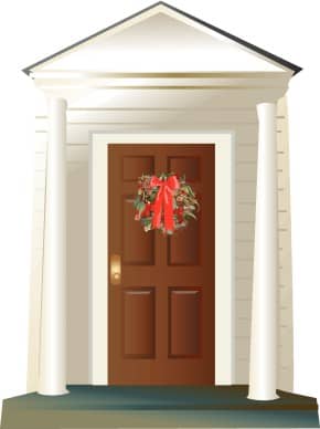 Wreath on Porch with Columns