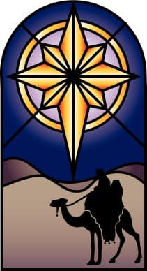 Stained Glass Nativity Star Clipart