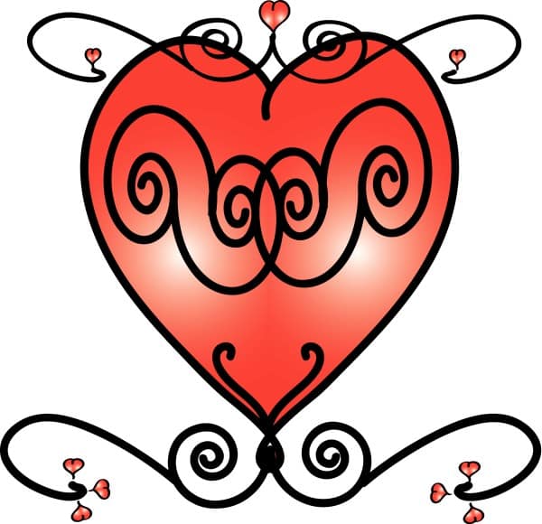 Red Hearts and Swirls