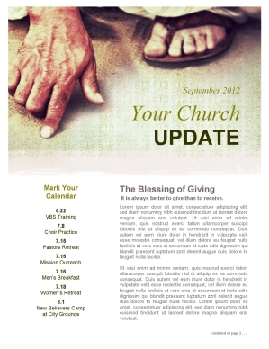 Jesus’ Hand Church Newsletter Template
