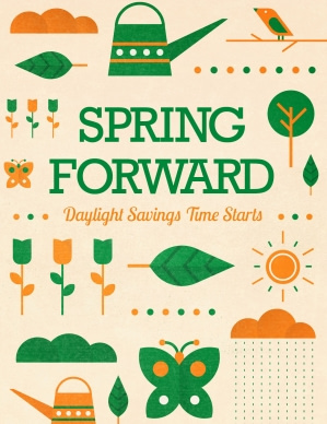Spring Forward Daylight Saving Church Flyer