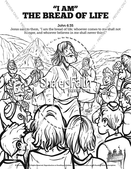 John 6 Bread of Life Sunday School Coloring Pages
