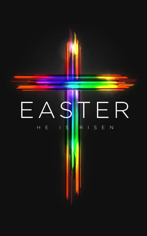 Easter Cross He Is Risen Bulletin Cover