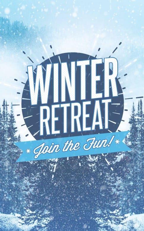 Winter Retreat Snowy Church Bulletin