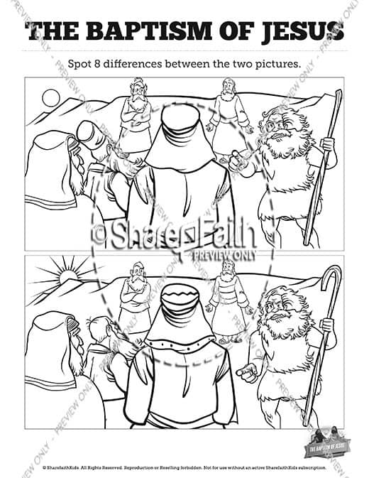 Matthew 3 The Baptism of Jesus Spot the Differences