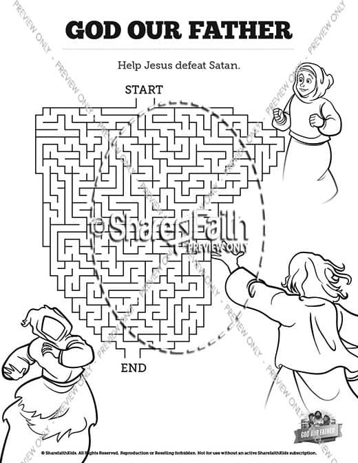 Matthew 6 God our Father Bible Mazes
