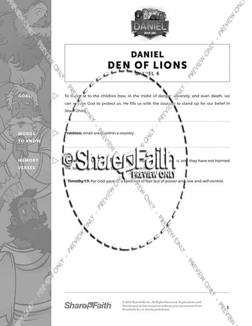Daniel 6 Den of Lions Curriculum