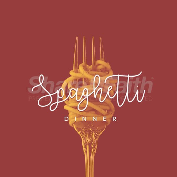 Spaghetti Dinner Fork Social Media Graphic