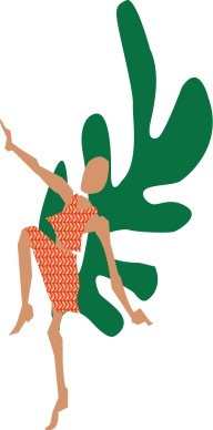 Abstract Christian Dancer with Green Leaf