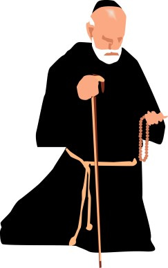 Catholic Monk with Rosary
