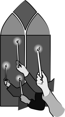 Grayscale Candle Holding Hands