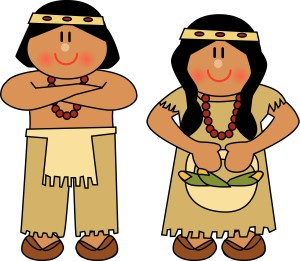 Cute Native American Man and Woman