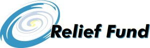 Blue Hurricane Symbol with Relief Fund