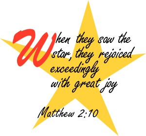 Matthew 2:10 with Five Pointed Star