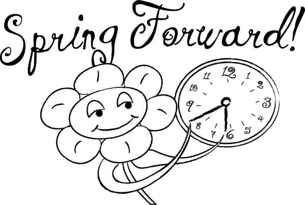 Spring Forward with Happy Flowers in Black and White