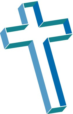 Multilevel Cross with Shades of Blue