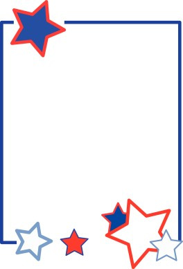 red and blue stars border