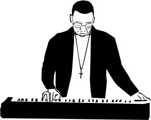 Keyboard and Worshiop Leader Clipart